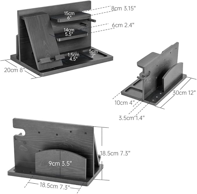 Gifts for Men Bedside Organiser Wood Phone Docking Station Dad Birthday Gifts - Image 4