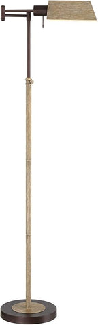 Regency Hill Jenson Rustic Farmhouse Industrial Swing Arm Pharmacy Floor Lamp - Image 7