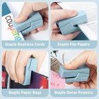 NUSIGN Mini Stapler with 830 Staples, Small Cute Desk Staplers, 25 Sheet Capacity, Blue