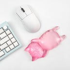 Ergonomic Gel Mouse Wrist Rest, Clear Cute Cat Mouse Wrist Rest | Pink Gradient Cat Wrist Pad for Mouse, Comfort & Support for Typing and Gaming