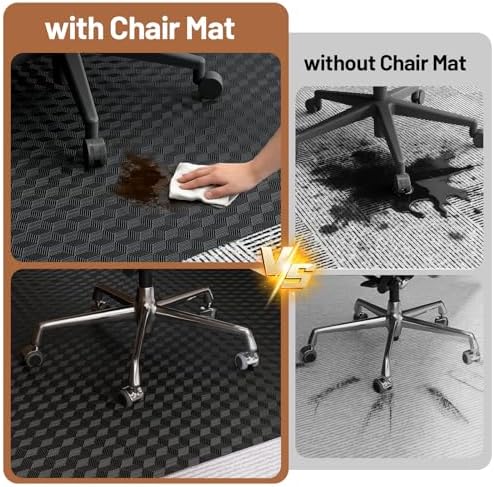 Office Chair Mat for Low Pile Carpet, 48" x 60" Clear Plastic