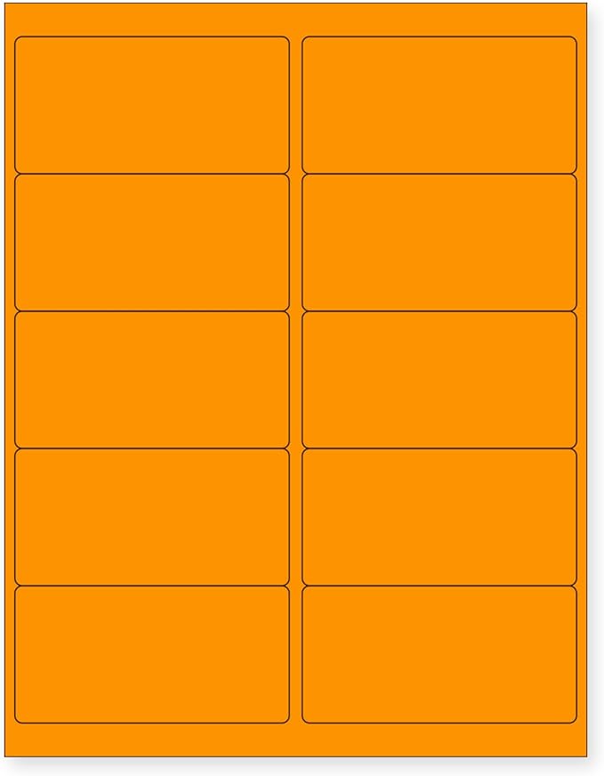 NextDayLabels - 8-1/2 x 11 Neon Color High Light Fluorescent Labels by NextDayLabels