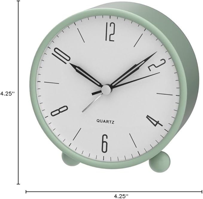 Analog Alarm Clock, 4 inch Super Silent Non Ticking Small Clock - Image 8