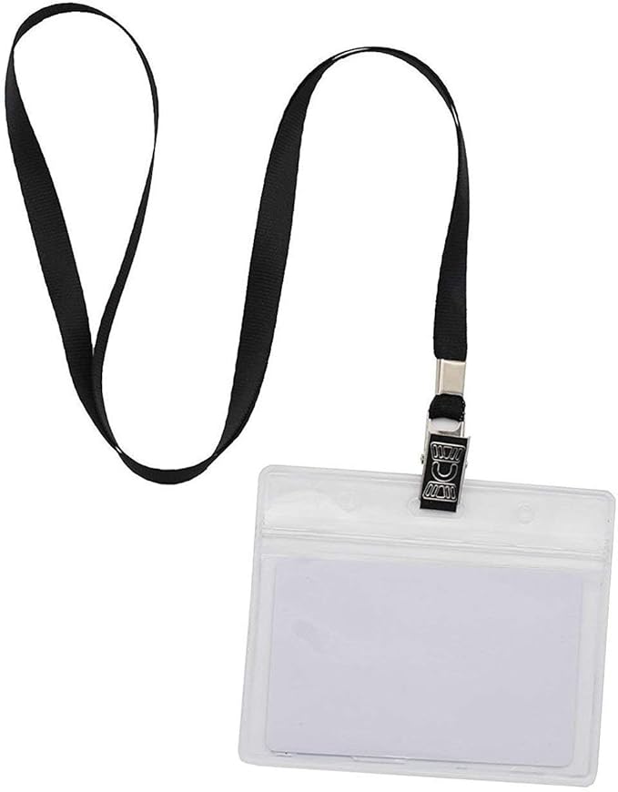 Beebel Gray Lanyards 100 Pack Nylon Flat Badge Lanyard - Image 4