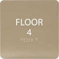 Light Brown ADA Floor 4 Sign by ADACentralSigns