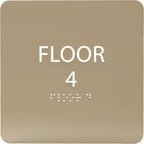 Light Brown ADA Floor 4 Sign by ADACentralSigns