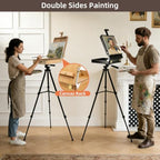 black french style easel sketch box with aluminum showing dimensions