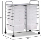 Giantex 12 Drawer Rolling Storage Cart Tools Scrapbook Paper Office School - Image 3