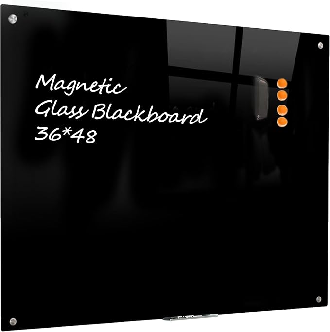 Glass Black Board Magnetic Dry Erase Board by Unknown