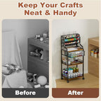 large 7-tier rolling utility cart with drawer, 40in showing dimensions