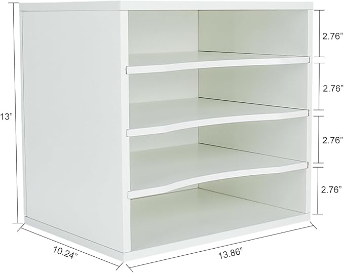 PAG Mail Sorter Organizer, Wood Countertop Literature Organizer, Office - Image 3