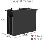 Y YOMA Plastic Extra Capacity Hanging File Folder, Letter Size, 4” Expansion - Image 5