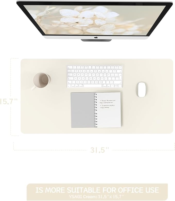 YSAGi Non-Slip Leather Desk Pad, Desk Matt - Image 2