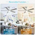 depuley 52-inch ceiling fan with light: nickel ceiling shown in use