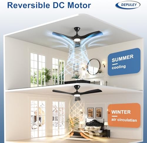 depuley 52-inch ceiling fan with light: black 3, package contents