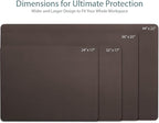 Vine Creations Leather Desk Mat 24" x 17", Desk Protector Mat, PU Leather Desk - Image 2