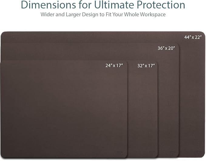 Vine Creations Leather Desk Mat Large 44" x 22", Desk Protector Mat, PU Leather - Image 2