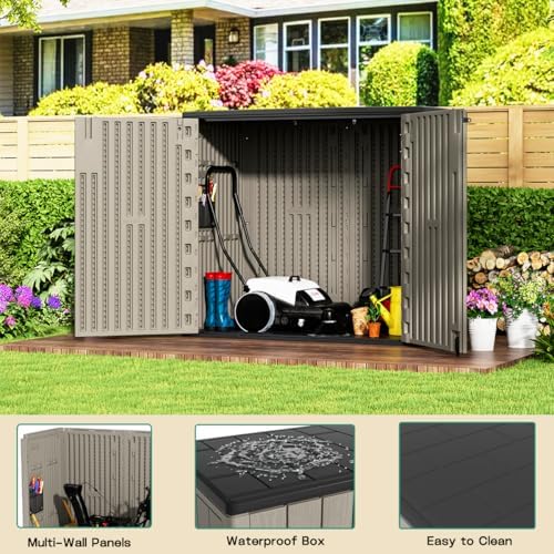 kinying outdoor horizontal storage sheds,outdoor storage cabinet waterproof, close-up detail
