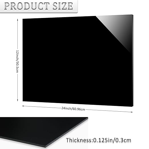 2 Pieces Black Acrylic Sheet, 18 x 24 Inch 1/8 Inch Thick, Home Decor, Display - Image 2