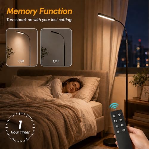 wio-mio floor lamp, 15w/1000lm bright led floor lamp, side view