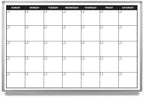 Month Calendar Dry-Erase Scheduling Whiteboard 48" x 36"