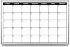 Month Calendar Dry-Erase Scheduling Whiteboard 36" x 24" by CreativeSafetySupply
