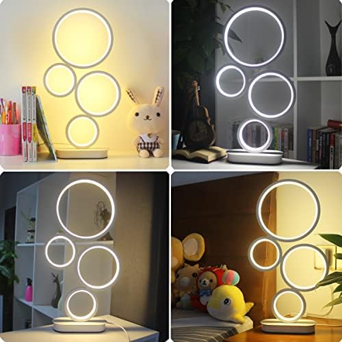 LED Table Lamp, Modern Bedside Lamps for Nightstand, 18W Dimmable LED Desk La...