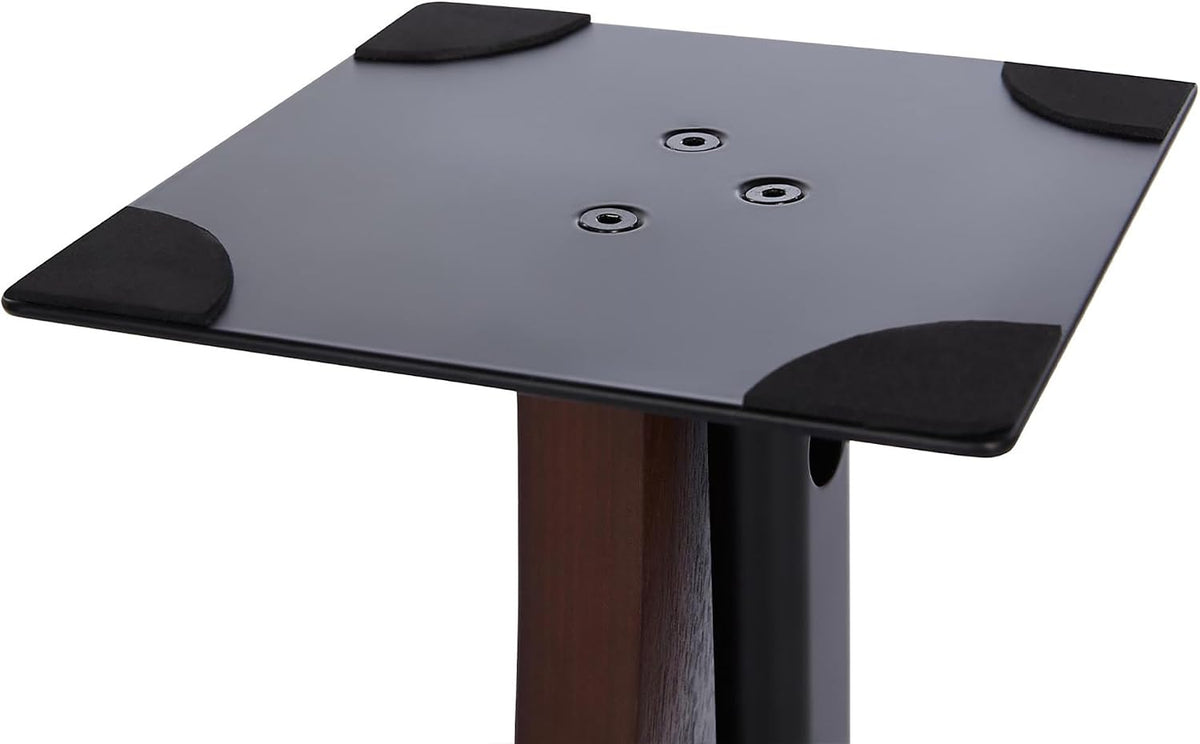 EXIMUS One Pair Fixed Height Universal Speaker Floor Stands with Real Wood - ...