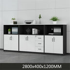 Filing Cabinet File Cabinet with Six Doors Three Cabinets Office Miscellaneous Storage White + Black Office