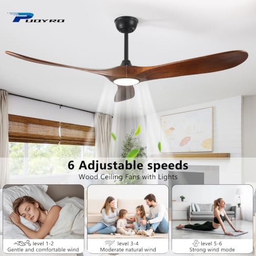 52 inch 3 blade propeller ceiling fans with, side view