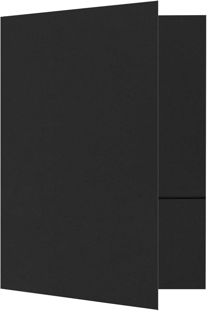 LUXPaper 9" x 12" Presentation Folders | Two Pocket | Midnight Black | 100lb. by LUXPaper