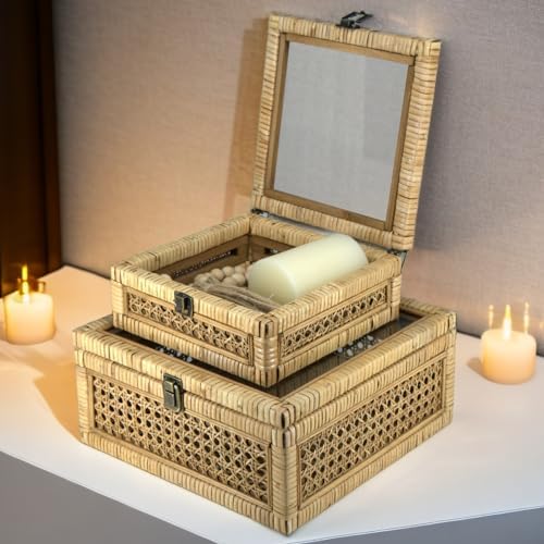 huaxin craft h rattan square box with lid, package contents