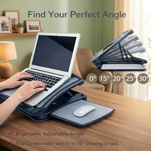 MAX SMART Laptop Lap Pad Laptop Stand with Attached Mouse Pad, Cushion and US...