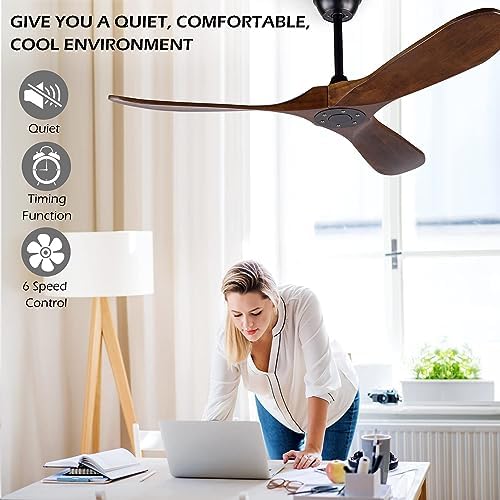 52 inch ceiling fan no light ，wood outdoor, side view