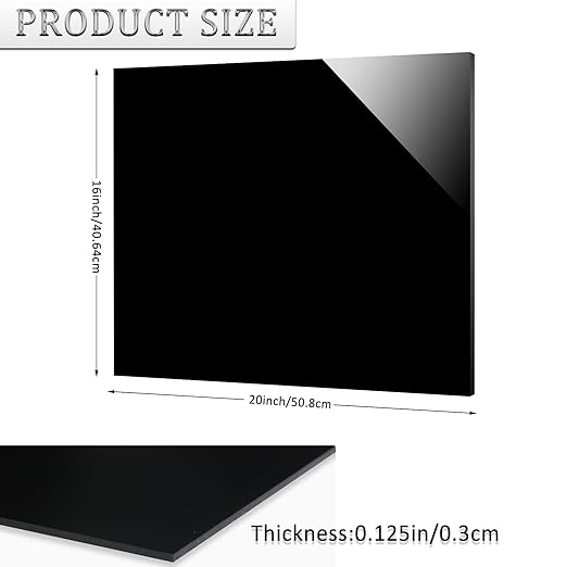 2 Pieces Black Acrylic Sheet, 16 x 20 Inch 1/8 Inch Thick, Home Decor, Display - Image 2