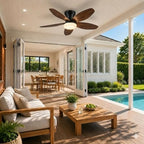35 in small low profile ceiling fan light, front angle view