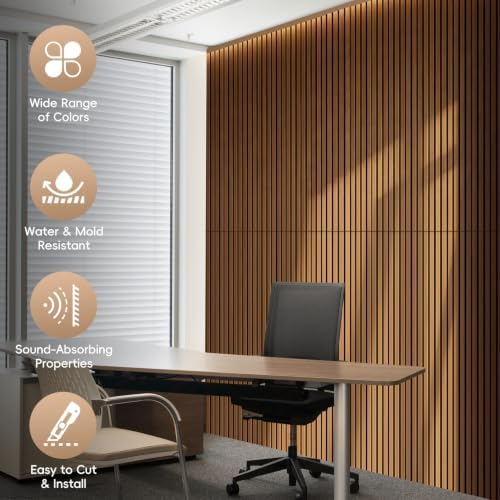 ritollo 6-pack wood slat wall panels, 46.5 sq, close-up detail