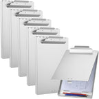 ZCZN Aluminum Clipboard with Storage, 6 Pack Recycled Metal Clipboard Box by ZCZN