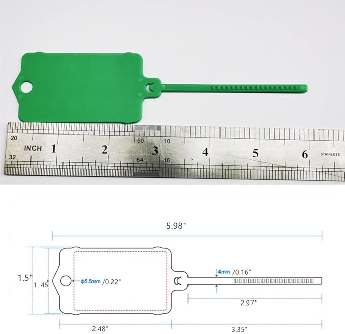 100pcs Reusable Blank Plastic Tags Ties Key Tags 1.45"*2.48" Serrated Tension - Image 2
