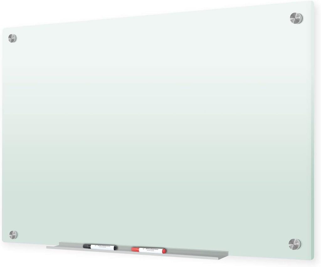 J&J worldwide Glass Whiteboard 47 x 35, Frosted Glass Dry Erase Board