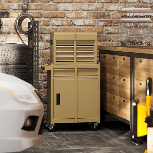 dreamade 5-drawer tool chest combo, rolling tool cabinet shown in use