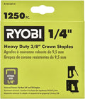 RYOBI 3/8-inch X 1/4-inch Heavy Duty Crown Staples (1,250-Piece)