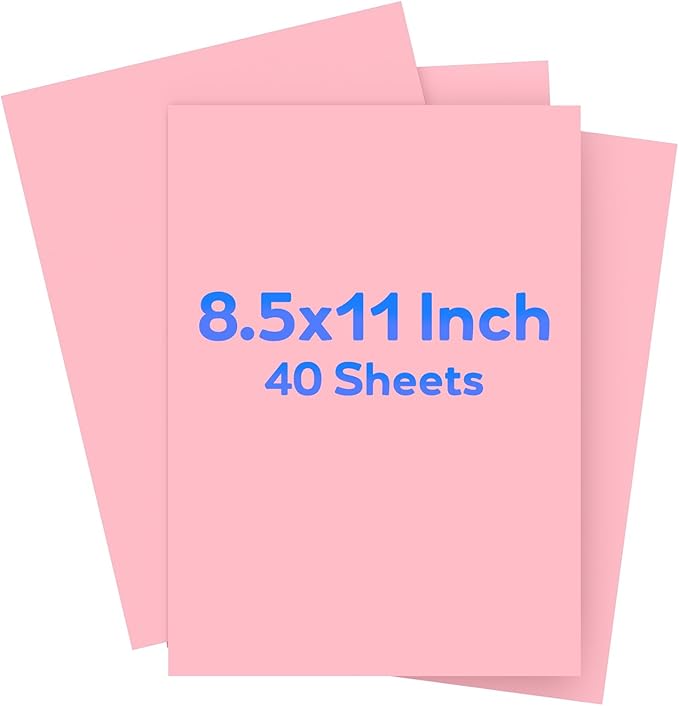 Pink Cardstock 8.5 x 11, Valentine's Day Colored Cardstock Paper, Printer Paper by WelcometoVishoitty
