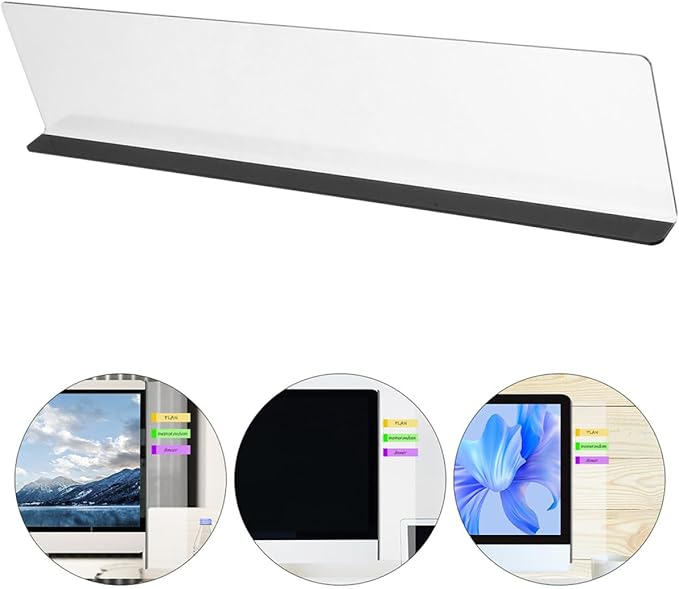 OSALADI 2pcs Clear Acrylic Computer Monitor Memo Boards Left Right Side Panel - Image 8