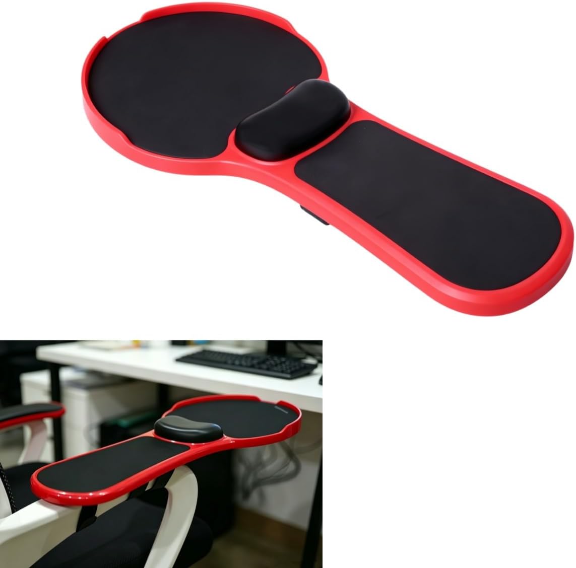 Ergonomic Adjustable Chair Arm Rest Mouse Pad with Wrist Cushion,Mouse Extens...