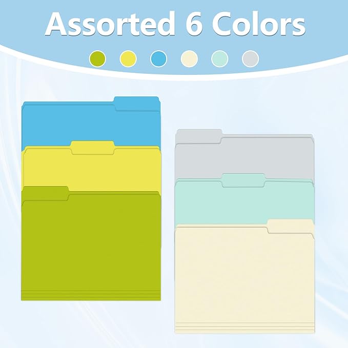 File Folder, HERKKA 30 Pack 1/3 Cut Tab File Folders, Letter Size, Colored File - Image 5