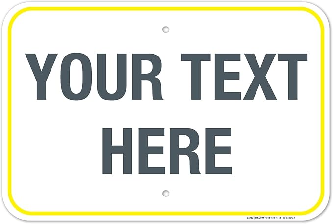 Personalized Custom Customize for Office, Delivery Yellow Sign, 12x18 Inches by SigoSigns