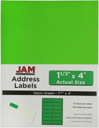 JAM Paper Shipping Address Labels, Rectangular, 1 1/3 x 4, Neon Green - Image 7