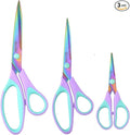 Zicolu Craft Scissors Set of 3 pack, Sharp Rainbow Titanium Coating All Purpose by Zicolu