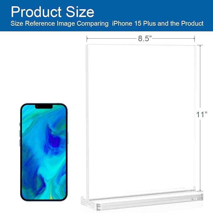 BlueValley Acrylic Sign Holder 8.5 x 11 Vertical - Image 2
